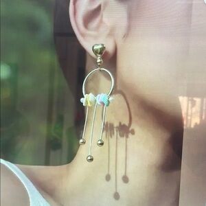 Elegant Gold and Pastel Earrings